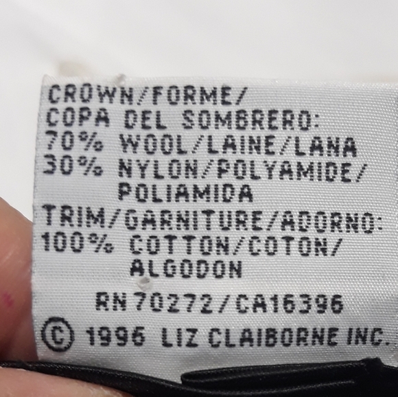 Vintage Liz Claiborne Wool Lined Black and White One Size - Picture 5 of 8